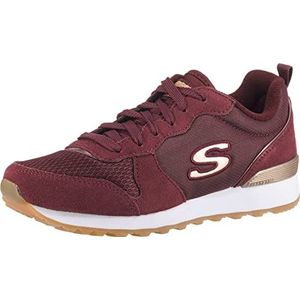 Skechers g 85 gold'n gurl Sneaker dames, Burgundy Suede/ Nylon/ Mesh/ Rose Gold Trim, 39.5 EU