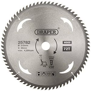 Draper 25782 TCT Cirkelzaagblad voor Hout, 315 x 30mm, 72T