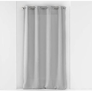 douceur d'intérieur, Gordijn met ogen, 140 x 180 cm, voile, soane, grijs
