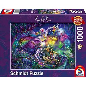 Schmidt Spiele 57586 Rose Cat Khan, zomernachtcircus, 1000 stukjes puzzel, normaal