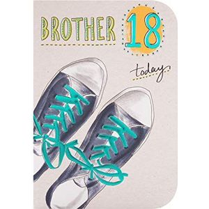 18TH Verjaardagskaart voor broeder van keurmerk - Trainer Design met reliëf blauwe folie details