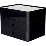 HAN Ladebox Allison Smart Box plus met 2 laden, scheidingswand en gebruiksvoorwerpenbox, incl. kabelgeleiding, stapelbaar, kantoor, bureau, meubelvriendelijke rubberen voetjes, 1100-13, hoogglans