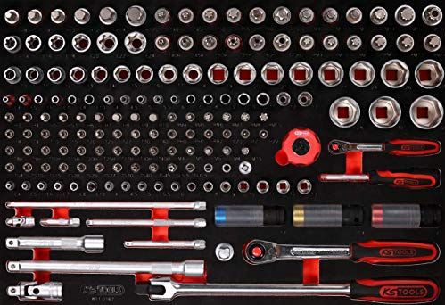 KS Tools - 811.0167 - Dopsleutelset - 1/4'' + 1/2'' - 167-dlg - Schuimrubberinleg