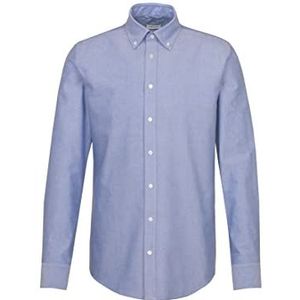 Seidensticker Businesshemd voor heren, extra slim fit, strijkvrij, button-down-kraag, lange mouwen, 100% katoen, blauw, 41