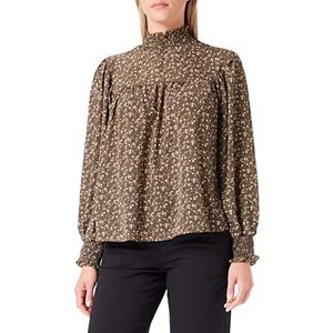 DreiMaster Vintage dames blouseshirt, olijf, meerkleurig, XS