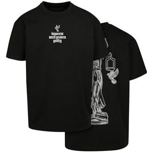 Mister Tee Justice T-shirt voor heren, oversized, zwart, maat XS, zwart, XS