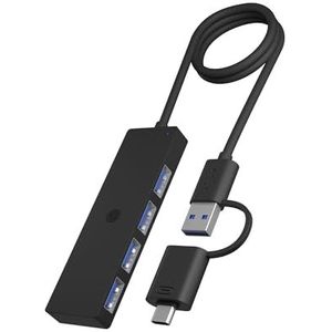 ICY BOX USB 3.0 HUB (4-in-1) met 4X USB-A-poorten, USB-verdeler, USB-C & USB-A-aansluiting, splitter, meervoudige stekker, IB-HUB1424-C3