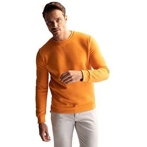 DeFacto Trui met lange mouwen voor heren - ronde hals sweatshirt voor heren (oranje, S), oranje, S