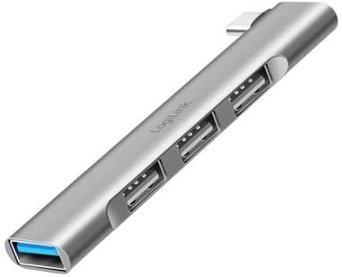 LogiLink - UA0437 - Ultraslim USB Hub - Zilver - Aluminium - 4 Poorten