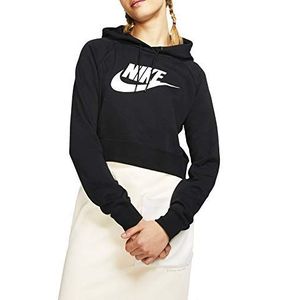 Nike Dames W NSW Essntl FLC Gx Crop HDY Sweatshirt, zwart/wit, S
