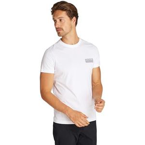 Tommy Hilfiger Heren T-shirt met korte mouwen en ronde hals, Wit, XS