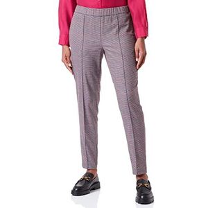 GERRY WEBER Edition Damesbroek Citystyle broek, grijs/rood/oranje geruit, 34