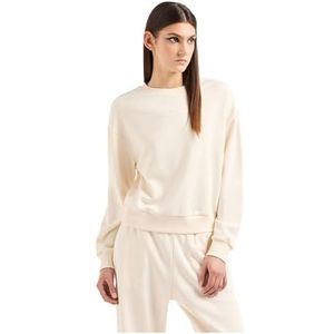 Armani Exchange Sustainable, Small Front Logo, geribbelde manchetten sweatshirt voor dames, ISO, M