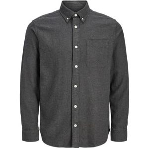 Jprblubrook Twill Solid L/S Shirt Sn, zwart, S