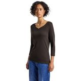Street One - Dames Basic Shirt - Bruin - Met Knoopdetail