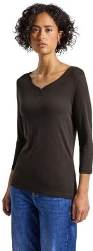 Street One - Dames Basic Shirt - Bruin - Met Knoopdetail
