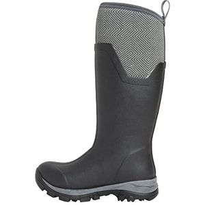 Muck Boots Arctic Ice Tall Agat Regenlaars voor dames, Zwart Grijs Geometrisch, 43.5 EU
