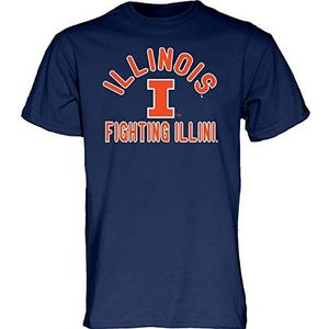Blue 84 Men's Illinois Illini T Shirt Line Up Team Color, Illinois Illini Navy, Medium