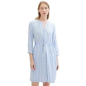 TOM TAILOR Damesjurk, 35221 - Offwhite Blue verticale streep, 32