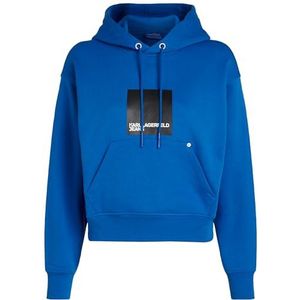 Karl Lagerfeld Jeans, Dames, Box Logo Hoodie, Regular Fit, Blauw, XS