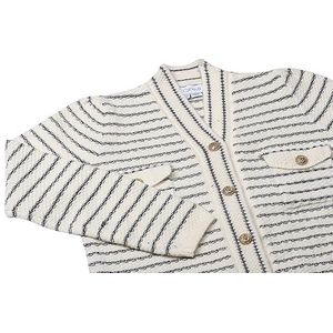 Caneva Dames Elegante eenrijige trui met V-hals in vintage stijl Wit Marine Strepen Maat XS/S, Wit Marine Strepen, XS