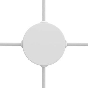 creative cables Set van mini-rozet van metaal met 4 zijdelingse gaten (verdeeldoos) - mat wit