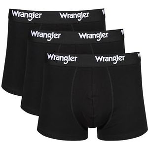 WRANGLER Boxershorts voor heren in zwart, zacht aanvoelend biologisch katoen met elastische tailleband, comfortabel en ademend ondergoed, multipack van 3 stuks, Zwart, XL