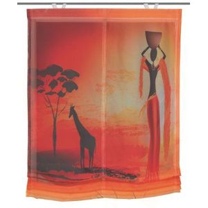 Home Fashion 69330-787 vouwgordijn digitale print Caïro met haken, voile, 140 x 80 cm, terracotta
