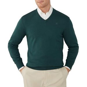 Hackett London Heren Katoen Zijde V-hals Knitwear, Groen (Bottle Green), M