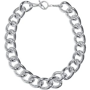 Urban Classics Unisex halsketting Flashy Chain zilver één maat
