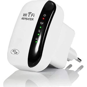 GUVGMY - WiFi-repeater - Draadloze Signaalversterker - Wit - 300 Mbps, 2,4 GHz, 1 Ethernetpoort, WPS-bescherming
