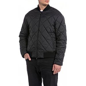 Replay Heren M8351 Blouson, 098 BLACK, S, Zwart 098, S