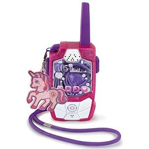 Dickie Toys Pink Drivez Walkie Talkie, kinder walkietalkie, tot 250 m bereik, 434 MHz, ruisonderdrukking, koord, hanger, eenhoorn, 2 stuks/set, speelgoed, 15 cm, incl. batterijen, vanaf 4 jaar