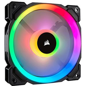 Corsair Ll-serie, Ll120 Rgb, 120 mm Dual Light Loop Rgb Led Pwm-ventilator, enkele verpakking,1 x 120 mm,Zwart