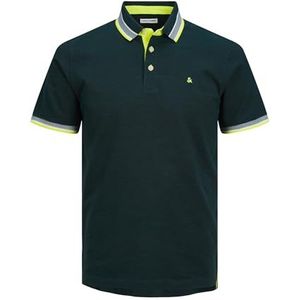 JACK&JONES PLUS JJEPAULOS Polo SS NOOS PLS, Deep Teal/Detail: neon, 3XL