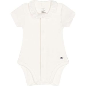 Petit Bateau Body met korte mouwen en kraag voor meisjes, Wit, 18 Maanden