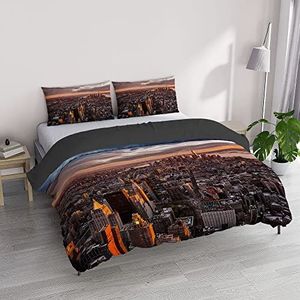 Italian Bed Linen GOODNIGHT Beddengoedset met digitale print, microvezel, Manhattan, tweepersoonsbed