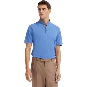 Bugatti - Poloshirt - Blauwgrijs - Met Opstaande Kraag