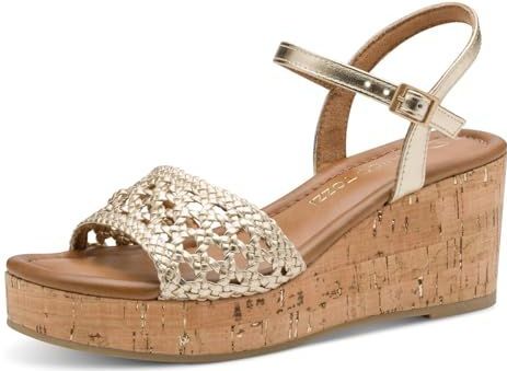 Marco Tozzi Dames 2-28379-44 sleehaksandalen, goud, 36 EU, goud, 36 EU