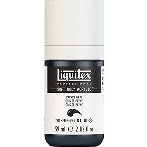 Liquitex 1959310 Professional Acrylfarbe Soft Body - Künstlerfarbe in cremiger deckender Konsistenz, hohe Pigmentierung, lichtecht & alterungsbeständig, 59ml Flasche - Paynes Grau