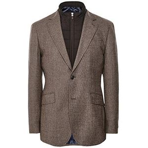 Hackett London Heren Wl Getextureerde Bib Suit Jacket, Brown (Brown 878), 52