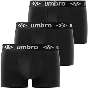 Umbro Boxershorts voor heren, 3 stuks, zwart., M