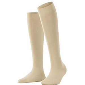 FALKE Dames Kniekousen Cotton Touch W KH Katoen Lang Eenkleurig 1 Paar, Beige (Cream 4019), 39-42