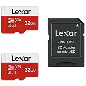 Lexar - Micro SD Kaart - 32GB - 2-Pack - microSDHC UHS-I - Hoge Snelheid