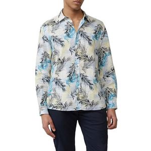 s.Oliver - Overhemd - Azuur - Bloemenprint - Lange Mouw