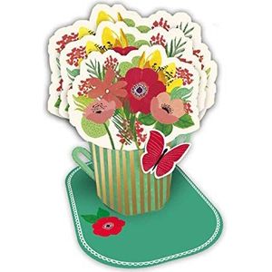 Draeger Paris Pop-upkaart 3D-wenskaart met envelop - boeket bloemen klaprozen - formaat 18 x 11,5 cm