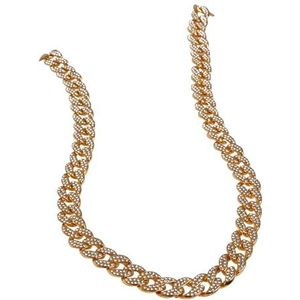 Urban Classics Zware halsketting met Stones kraagknopen, uniseks - goud - One size