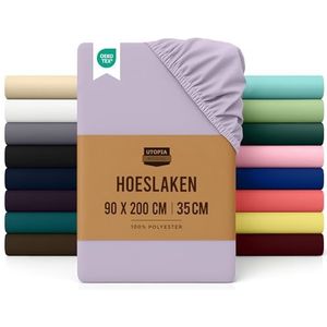 Utopia Bedding Onderlaken, 90 x 200 cm, dik matras, geborstelde microvezel-polyester, bed van 90 cm, lavendel