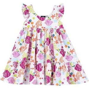 Chicco Mouwloze katoenen jurk voor meisjes en jongens, Roze bedrukt, 10 Jaar