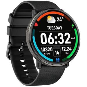 Smartwatch Cool AMOLED Display Forever Silicone Zwart (Oproepen, Gezondheid, Sport), Zwart, Grande